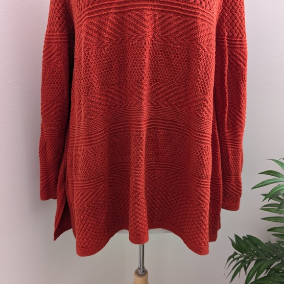 Eight Eight Eight Oversized Crochet Knit Sweater Burnt Orange XL - Picture 3 of 9